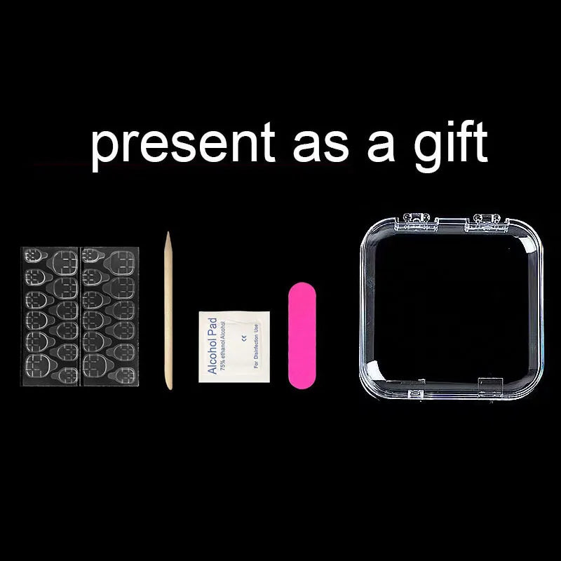 Handmade Gradient Decorated False Nail Cat Eye Luxury Diamonds Reusable Press on Nails with Box and Tools Almond Long Nail Tips